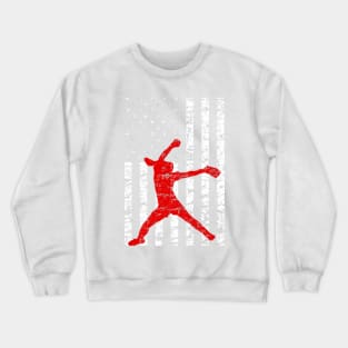 American Flag Girls Softball Fast Pitch Pitcher Sweat Crewneck Sweatshirt